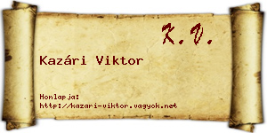 Kazári Viktor névjegykártya
