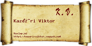 Kazári Viktor névjegykártya
